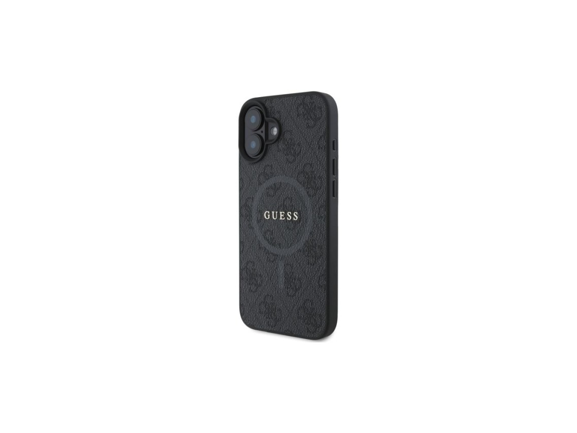 Capa Guess 4G Ring Classic Logo MagSafe para iPhone 16 - preta