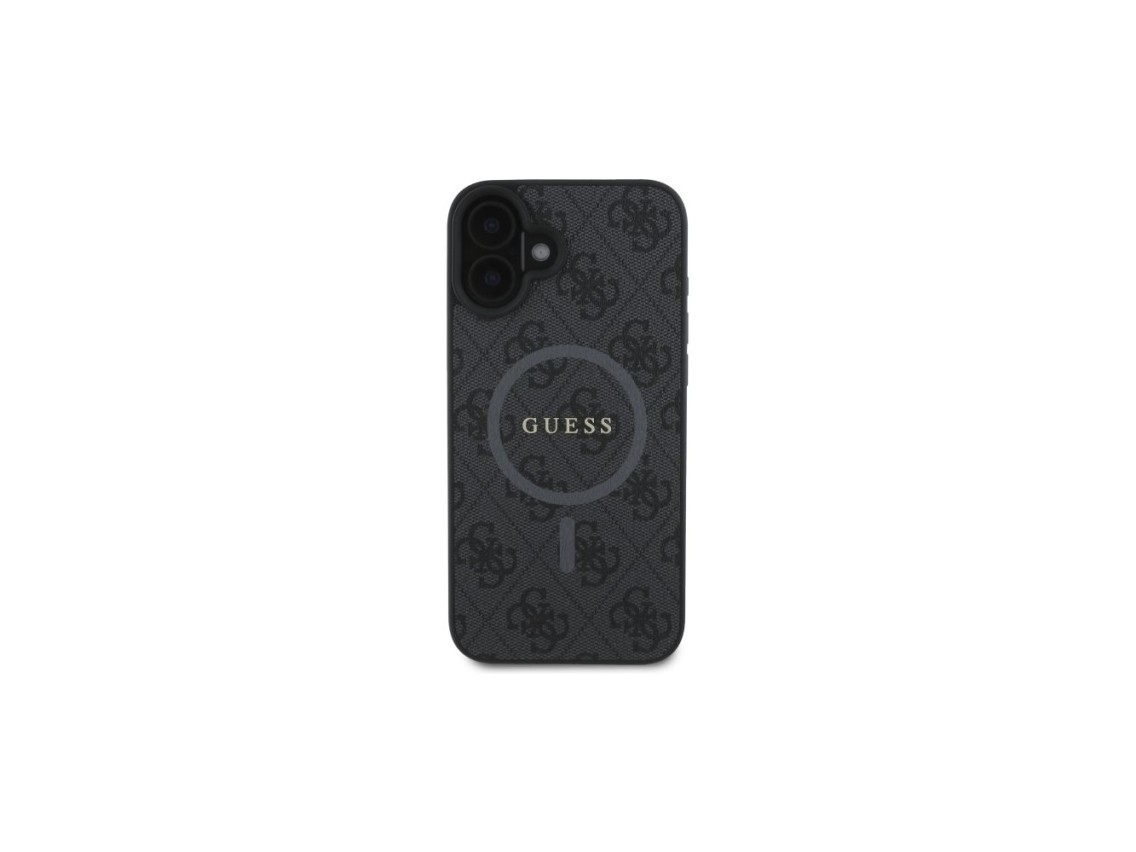 Capa Guess 4G Ring Classic Logo MagSafe para iPhone 16 - preta