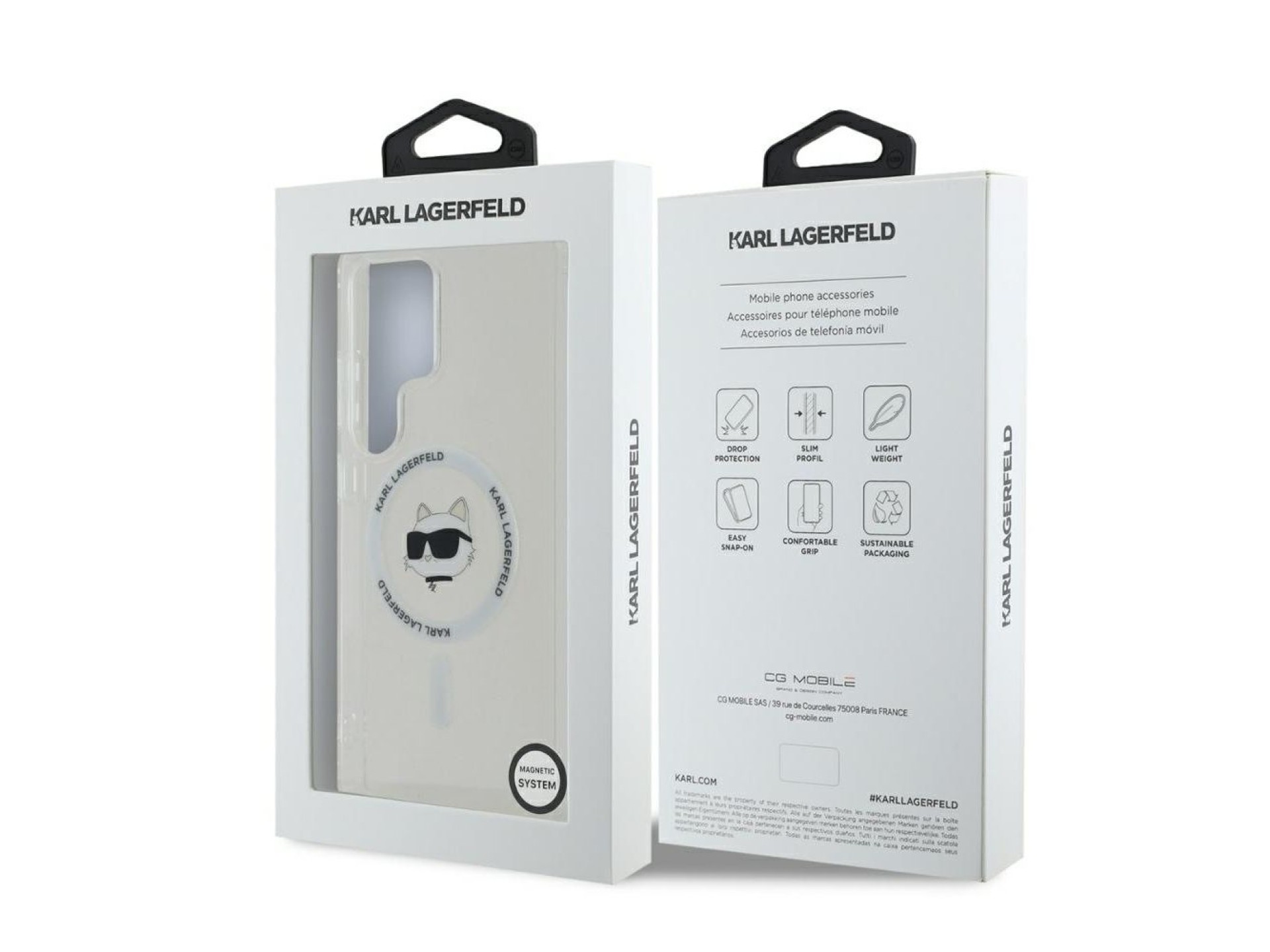 Funda Karl Lagerfeld Button Choupette Head con logo impreso MagSafe para Samsung Galaxy S25 Ultra bl