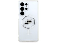 Capa Karl Lagerfeld com botão, logotipo impresso das cabeças de Karl e Choupette, MagSafe para Samsu Capa Karl Lagerfeld com botão, logotipo impresso das cabeças de Karl e Choupette, MagSafe para Samsu