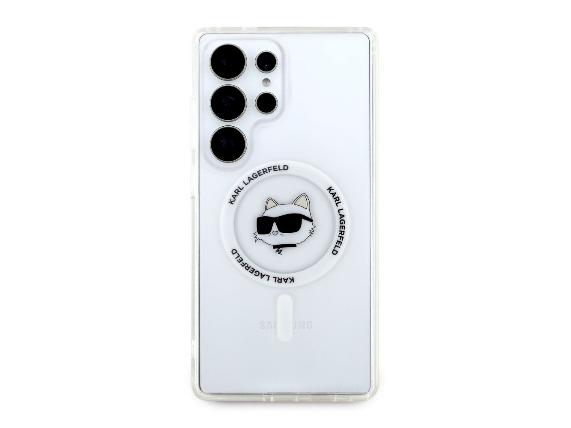 Funda Karl Lagerfeld Button Choupette Head con logo impreso MagSafe para Samsung Galaxy S25 Ultra bl