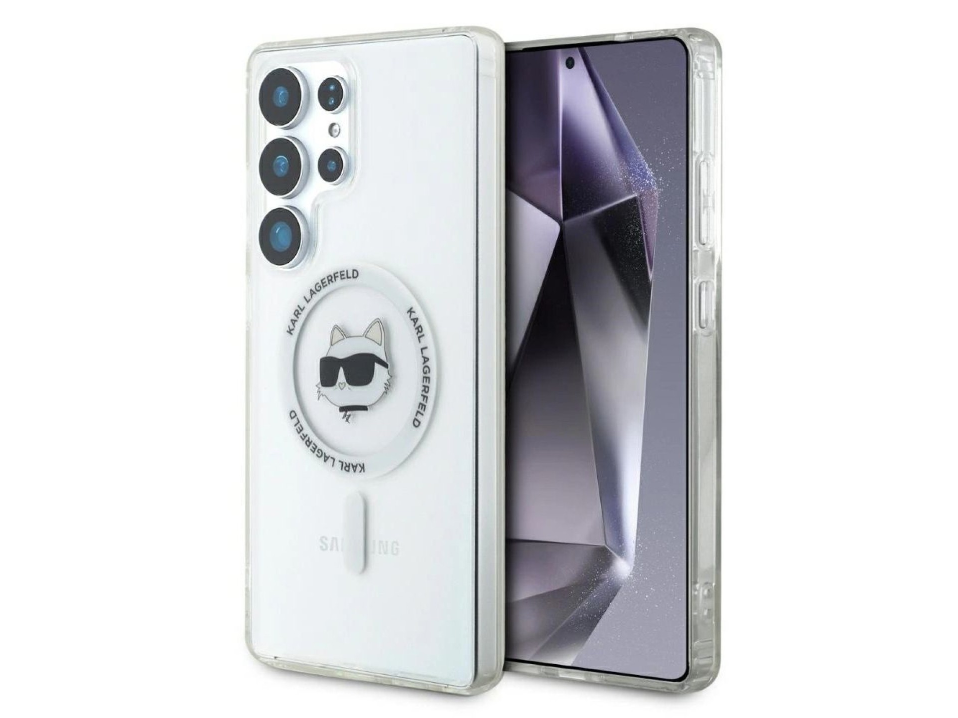 Funda Karl Lagerfeld Button Choupette Head con logo impreso MagSafe para Samsung Galaxy S25 Ultra bl