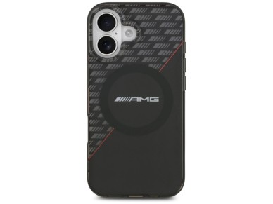 Funda AMG de doble capa transparente con diseño de rombos y MagSafe para iPhone 17 - Negro y rojo Funda AMG de doble capa transparente con diseño de rombos y MagSafe para iPhone 17 - Negro y rojo