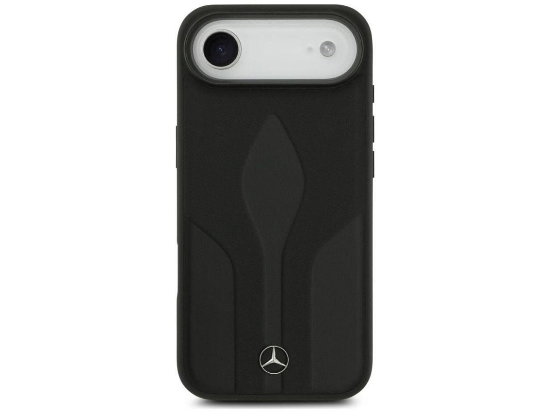 Capa Mercedes Leather The Move MagSafe para iPhone 17 Air - preta