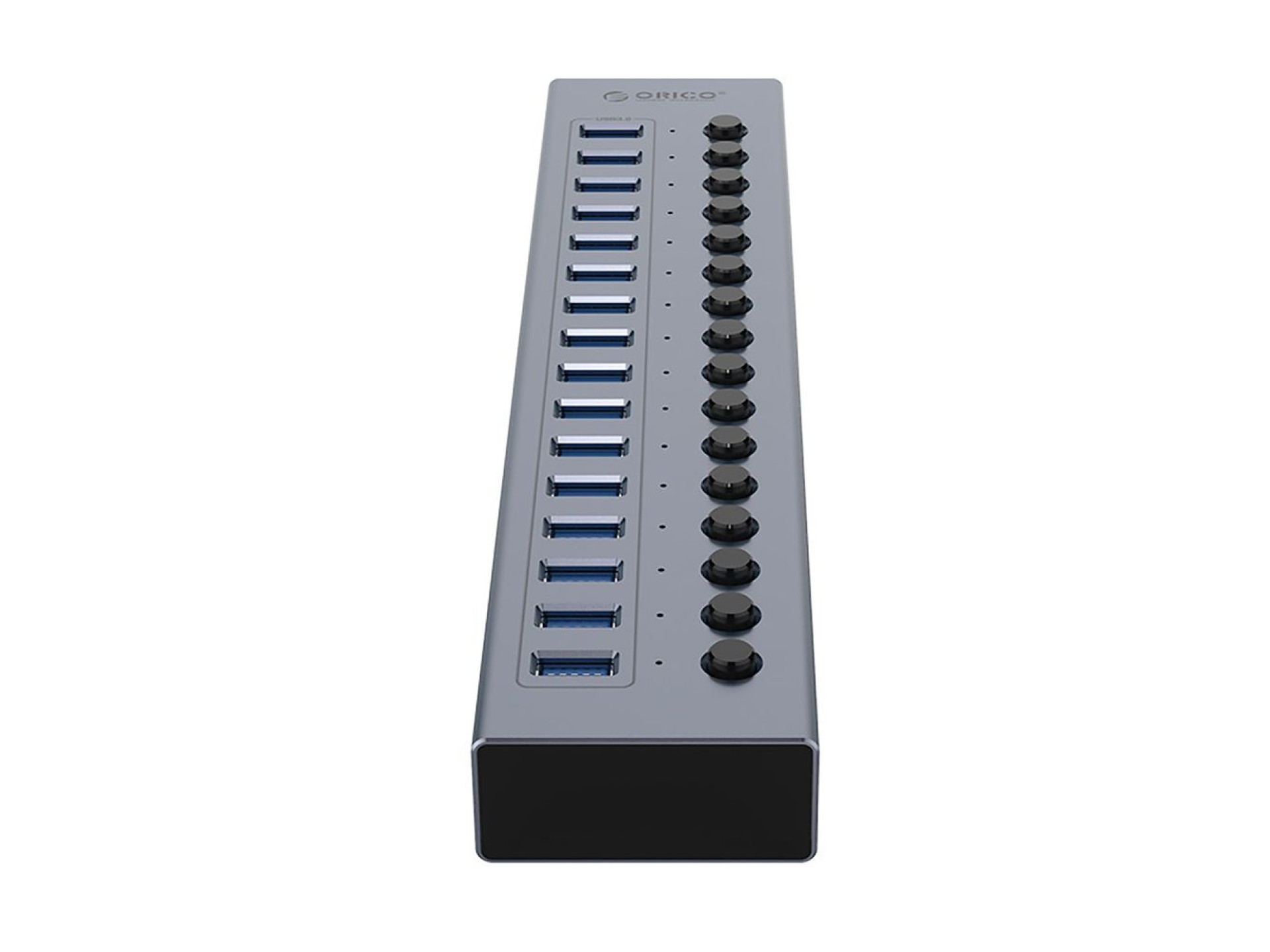 Hub Orico BT2U3-16AB com 16 portas USB-A 3.0 e interruptores - cinza