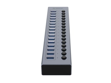 Hub Orico BT2U3-16AB com 16 portas USB-A 3.0 e interruptores - cinza