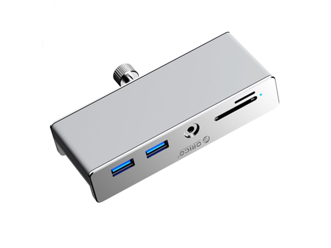 Orico MH5PMM Clamp-mounted Hub USB-C / 2x USB-A 3.0, + SD&TF + 3.5mm Audio - Black