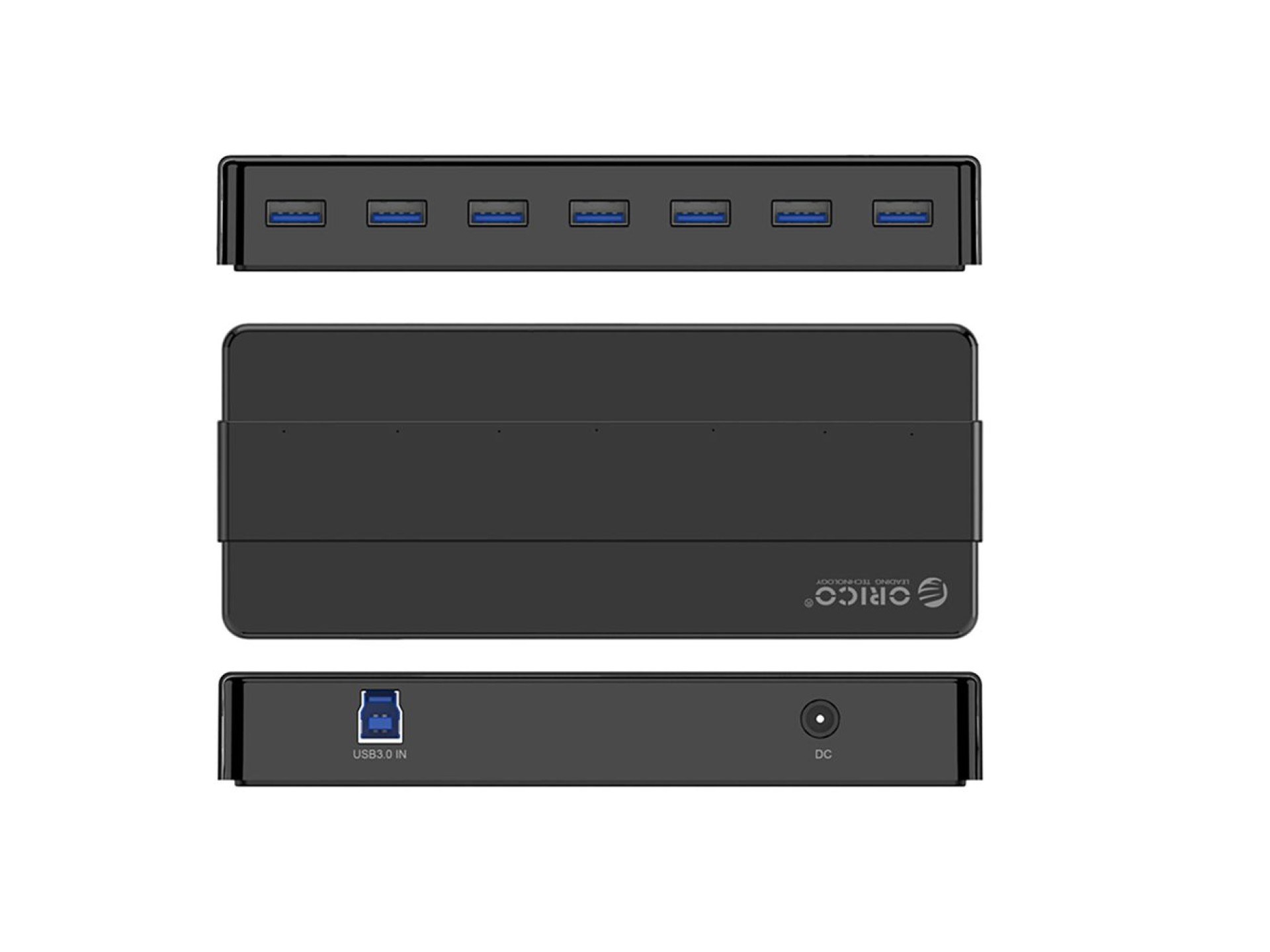 Hub Orico H7928-U3-V1 7x USB-A 3.0 - negro
