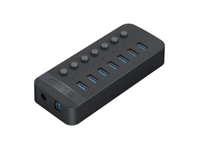 Hub USB-A 3.0 Orico CT2U3-7AB com 7 portas e interruptores - Preto