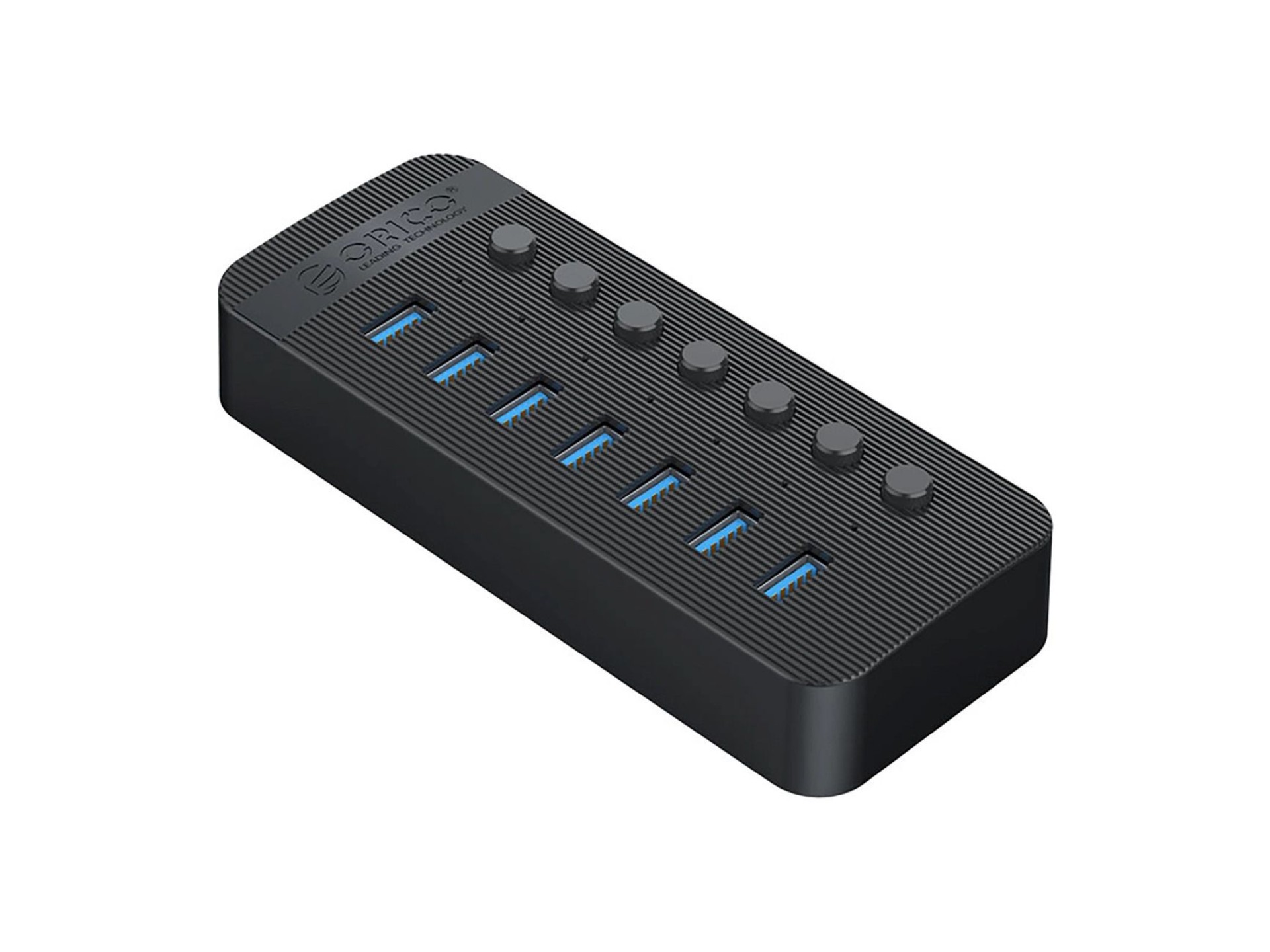 Hub USB-A 3.0 Orico CT2U3-7AB com 7 portas e interruptores - Preto