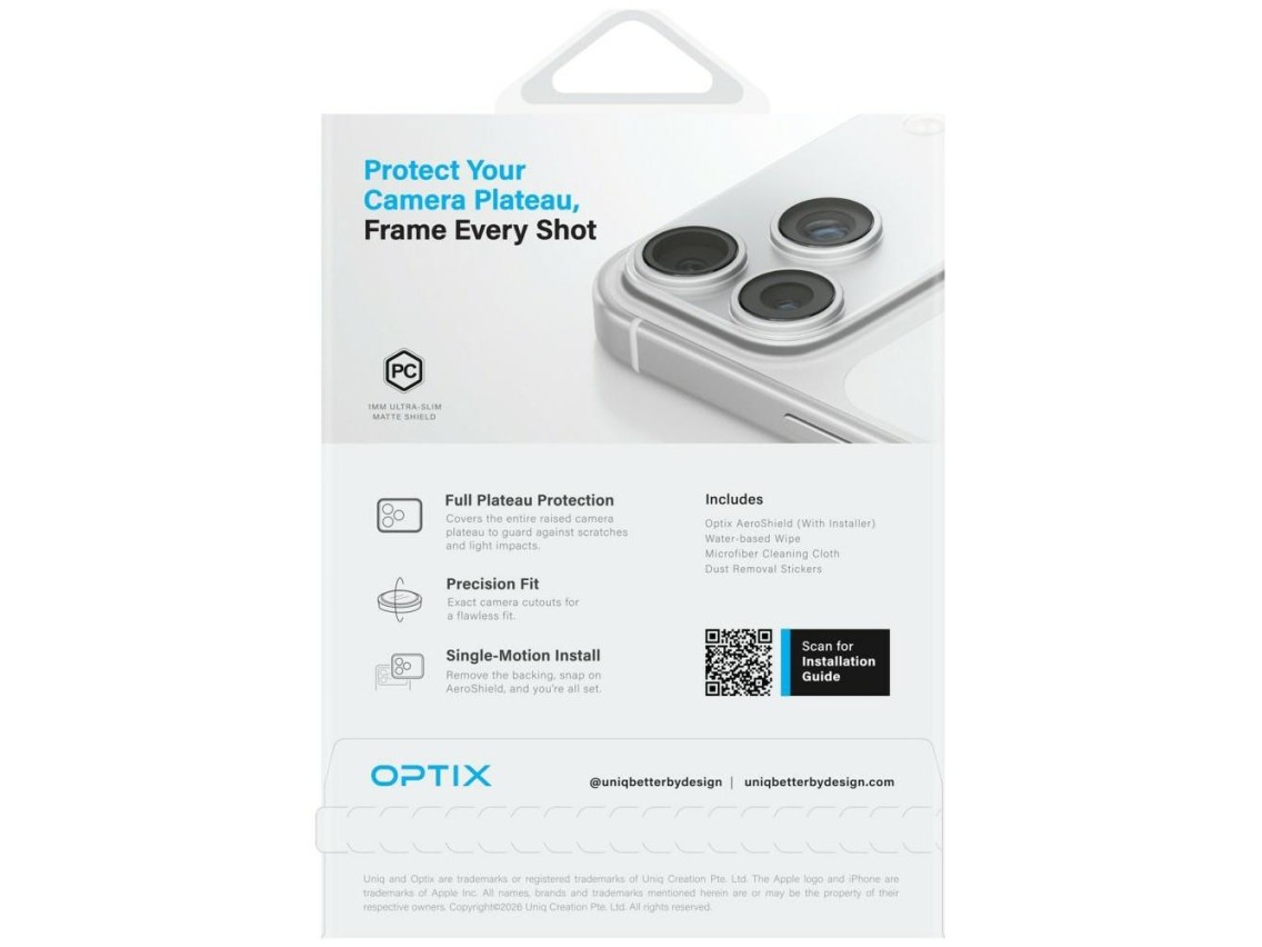 Protector de módulo de cámara Uniq Optix Aeroshield para iPhone 17 Pro Max