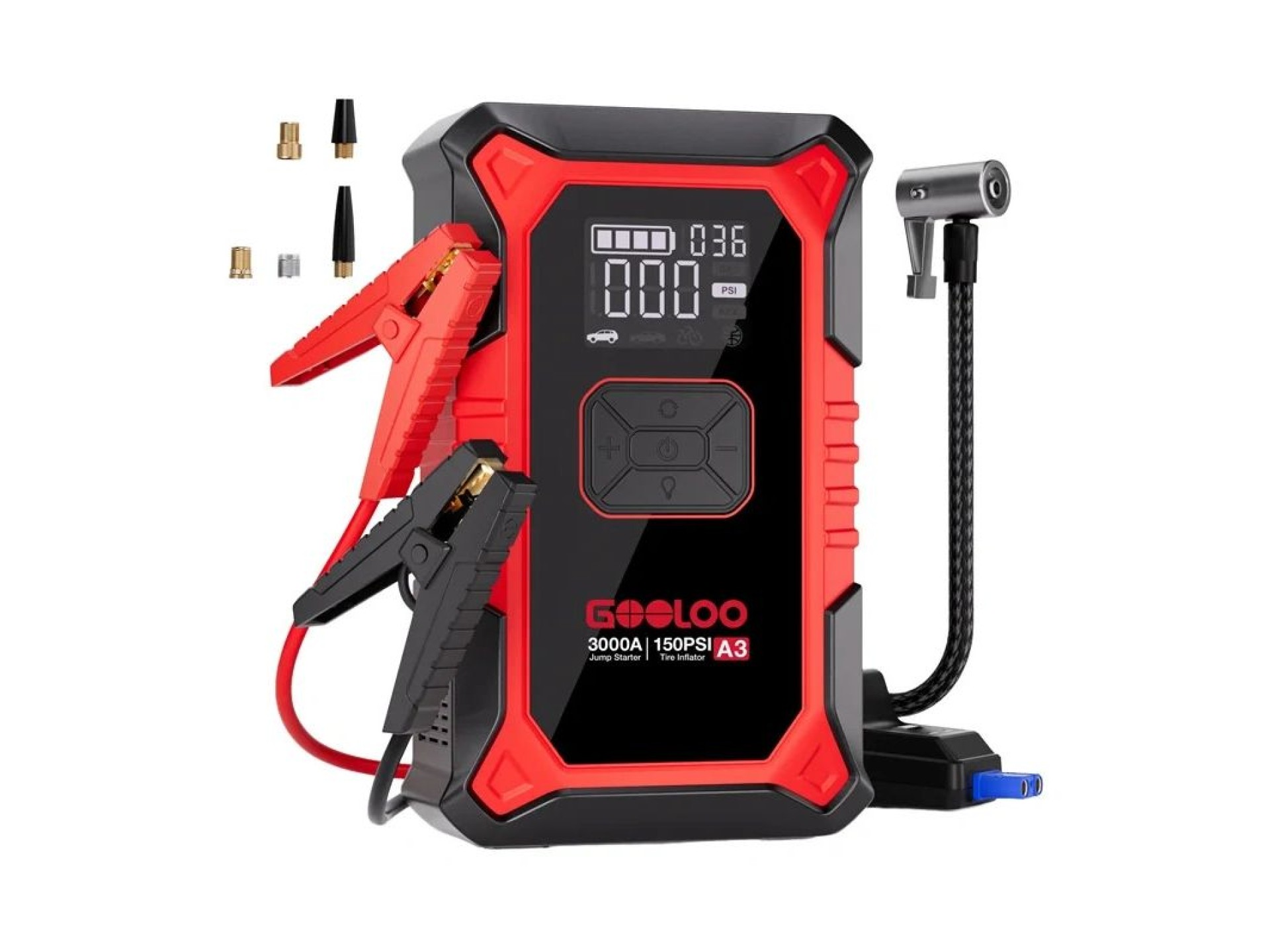 GOOLOO A3 2-in-1 Jump Starter with Compressor