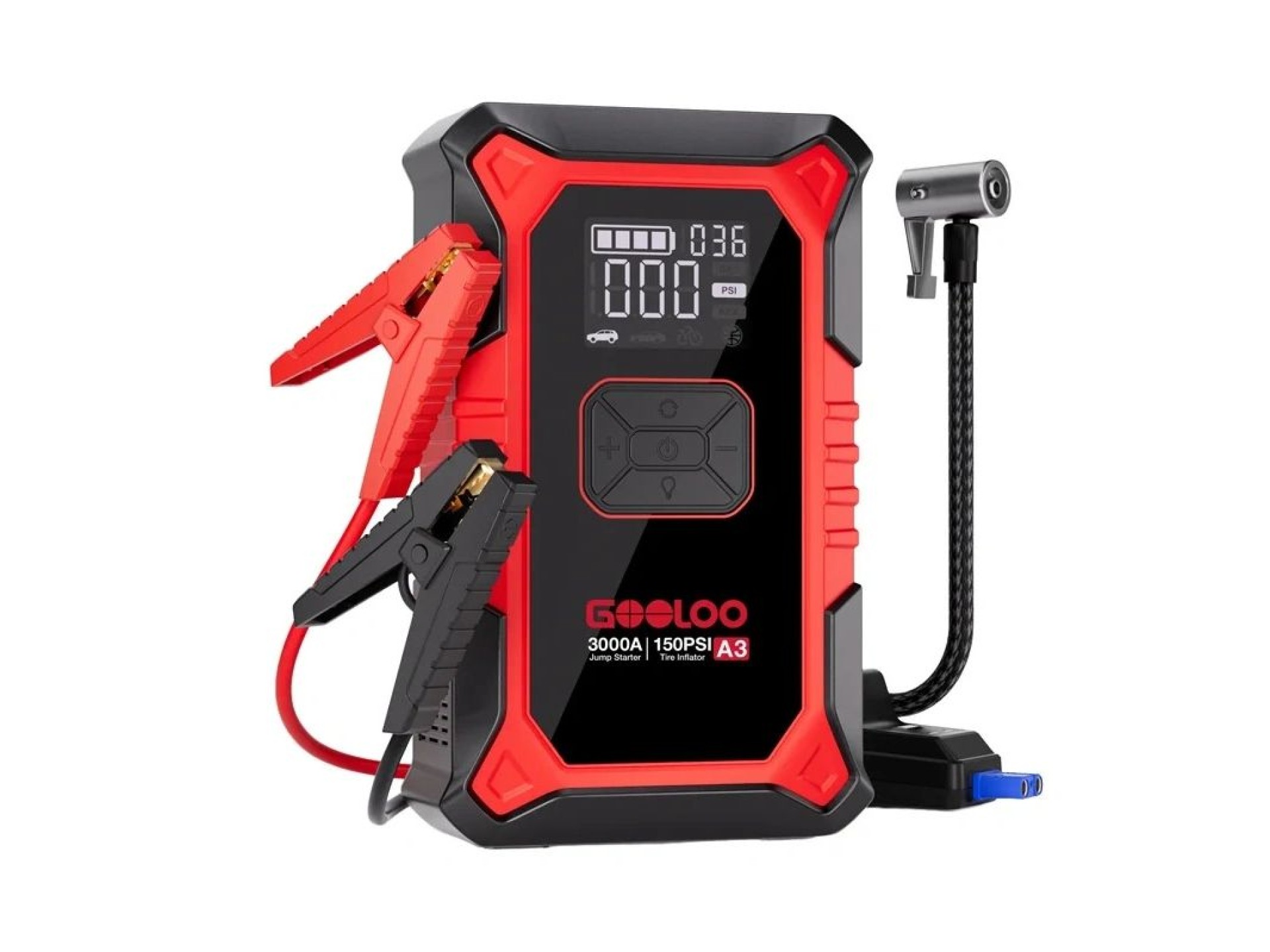 GOOLOO A3 2-in-1 Jump Starter with Compressor