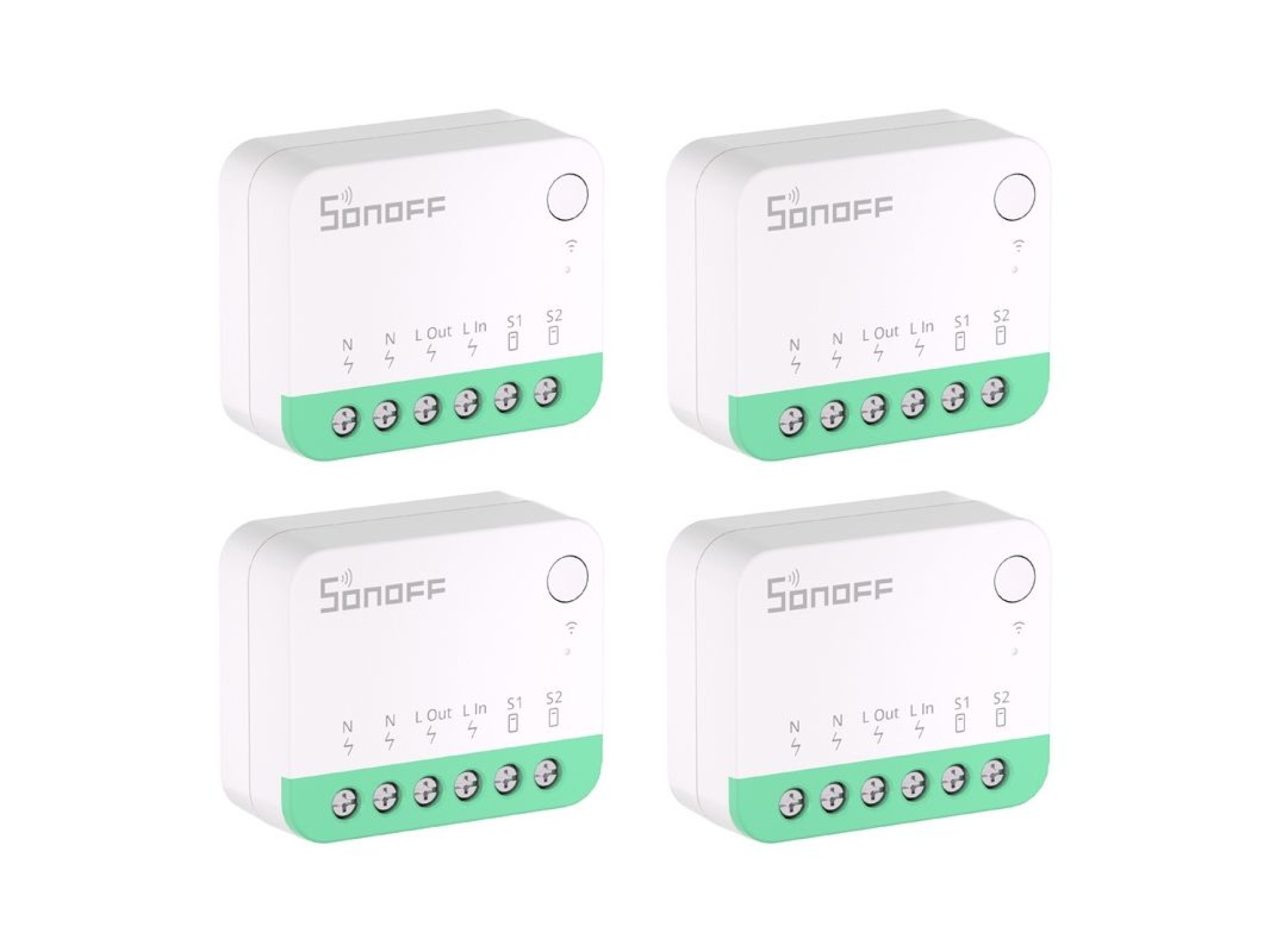 Pacote com 4 interruptores SONOFF MINIR4M (Extreme) Matter