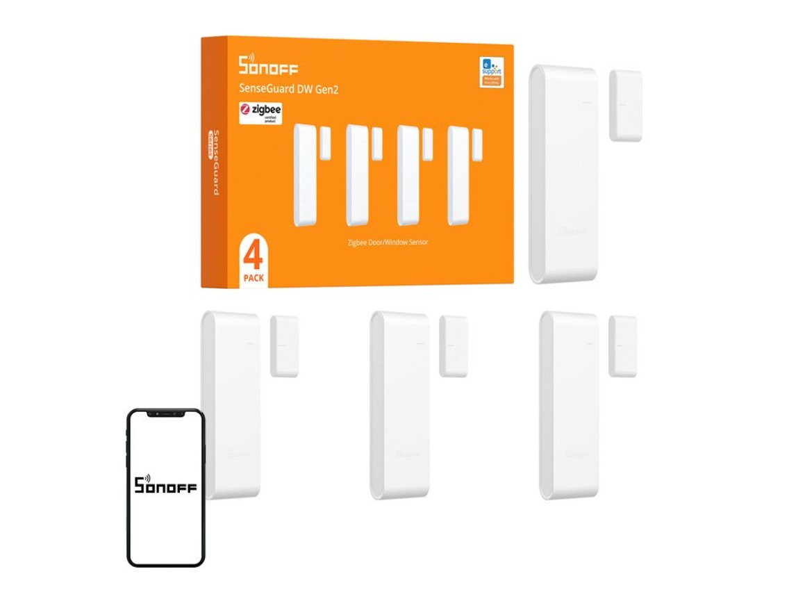 Sensores para ventanas y puertas SONOFF SNZB-04PR2, paquete de 4