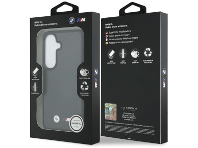 Funda BMW M Kevlar con logo MagSafe para Samsung Galaxy S26 - Negra