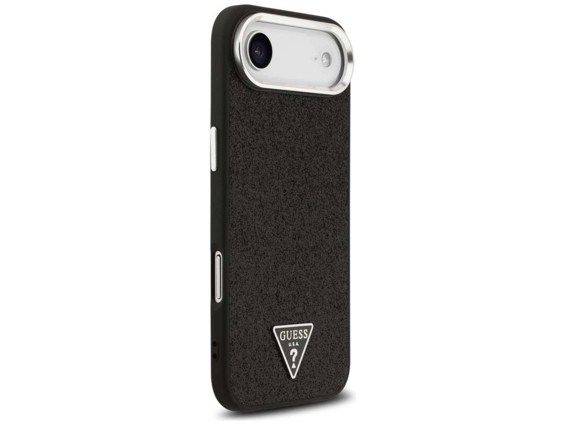 Capa MagSafe com Logo Triangular Glitter da Guess para iPhone 17 Air - Preta