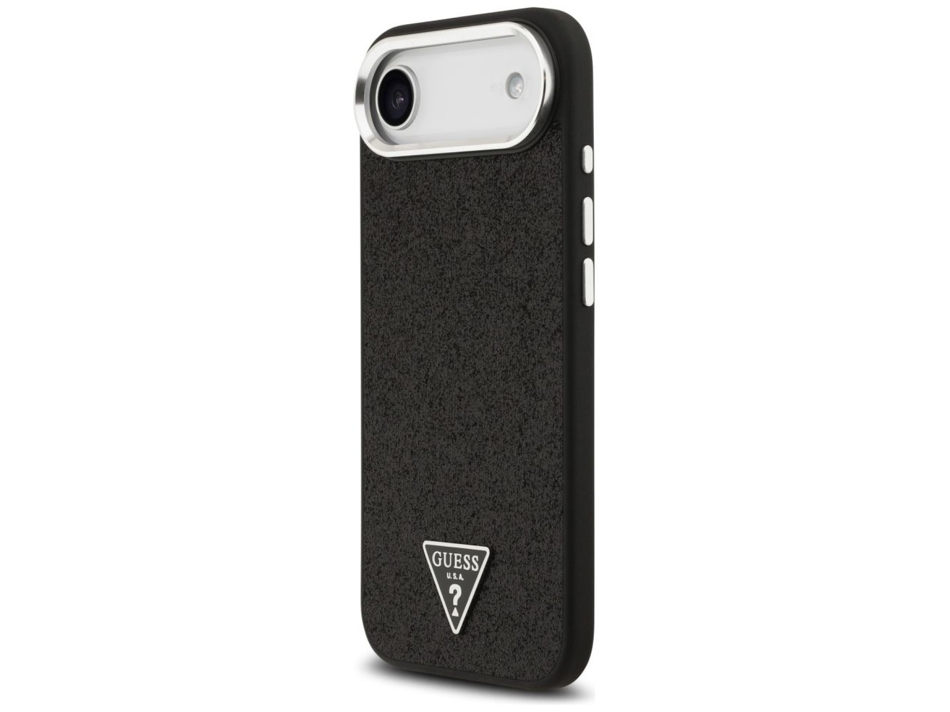 Capa MagSafe com Logo Triangular Glitter da Guess para iPhone 17 Air - Preta