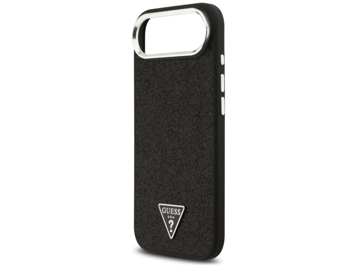 Capa MagSafe com Logo Triangular Glitter da Guess para iPhone 17 Air - Preta
