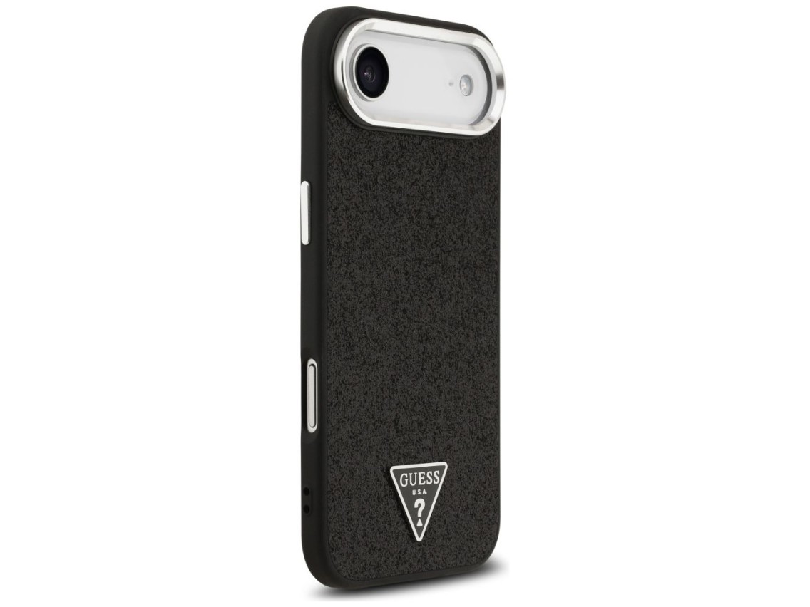 Capa MagSafe com Logo Triangular Glitter da Guess para iPhone 17 Air - Preta