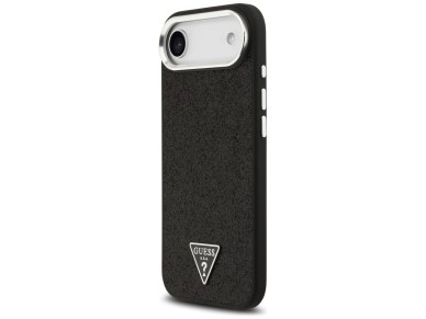 Guess Glitter Triangle Logo MagSafe Case for iPhone 17 Air - Black