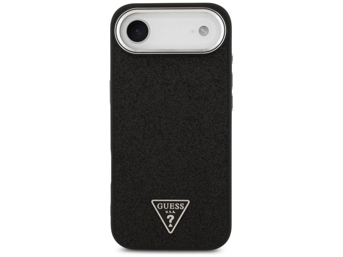 Capa MagSafe com Logo Triangular Glitter da Guess para iPhone 17 Air - Preta
