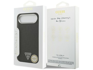 Guess Glitter Triangle Logo MagSafe Case for iPhone 17 Air - Black