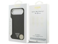 Capa MagSafe com Logo Triangular Glitter da Guess para iPhone 17 Air - Preta