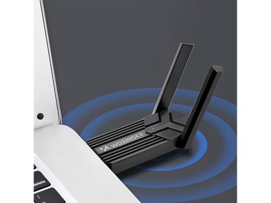 Adaptador USB 3.0 Wi-Fi 6 de banda dupla Wozinsky WAX-1800 - Preto