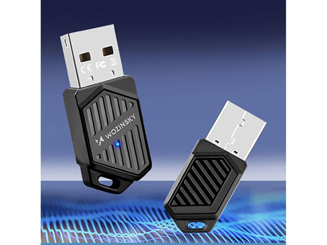 Adaptador USB Wi-Fi 6 de banda dupla Wozinsky WAX-900 com Bluetooth 5.4 - Preto