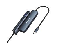 Hub USB-C 6 em 1 Wozinsky WHBC10Y4S multifuncional, em alum�nio, com cabo de 25 cm - Cinza