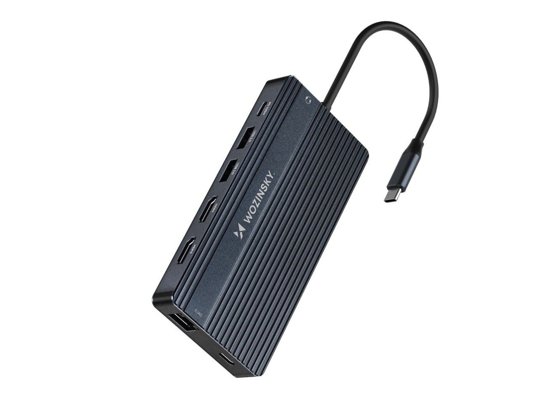 Hub USB-C 14 em 1 Wozinsky WDS03Y5S Multifuncional, Alumínio, para 3 Monitores, com Cabo de 15 cm -