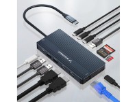 Hub USB-C 14 em 1 Wozinsky WDS03Y5S Multifuncional, Alum�nio, para 3 Monitores, com Cabo de 15 cm - 