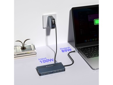 USB-C Hub 14 in 1 Wozinsky WDS03Y5S Multifunctional, Aluminum, for 3 Monitors, with 15 cm Cable - Gr USB-C Hub 14 in 1 Wozinsky WDS03Y5S Multifunctional, Aluminum, for 3 Monitors, with 15 cm Cable - Gr