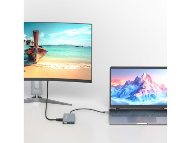 USB-C Hub 14 in 1 Wozinsky WDS03Y5S Multifunctional, Aluminum, for 3 Monitors, with 15 cm Cable - Gr USB-C Hub 14 in 1 Wozinsky WDS03Y5S Multifunctional, Aluminum, for 3 Monitors, with 15 cm Cable - Gr