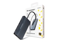 USB-C Hub 14 in 1 Wozinsky WDS03Y5S Multifunctional, Aluminum, for 3 Monitors, with 15 cm Cable - Gr