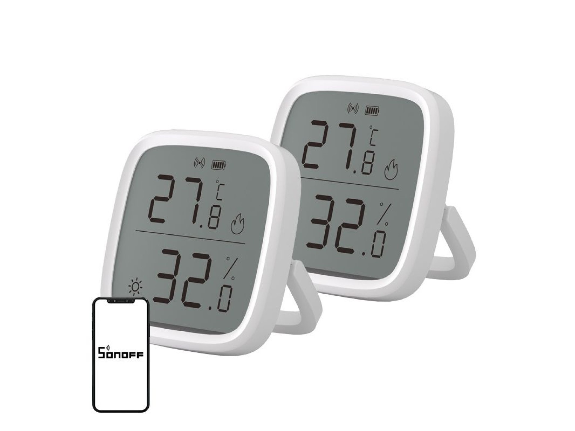 Sensor de temperatura y humedad SONOFF ZigBee SNZB-02D, paquete de 2