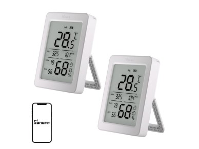 Sensor de temperatura y humedad SONOFF ZigBee SNZB-02DR2, paquete de 2 Sensor de temperatura y humedad SONOFF ZigBee SNZB-02DR2, paquete de 2