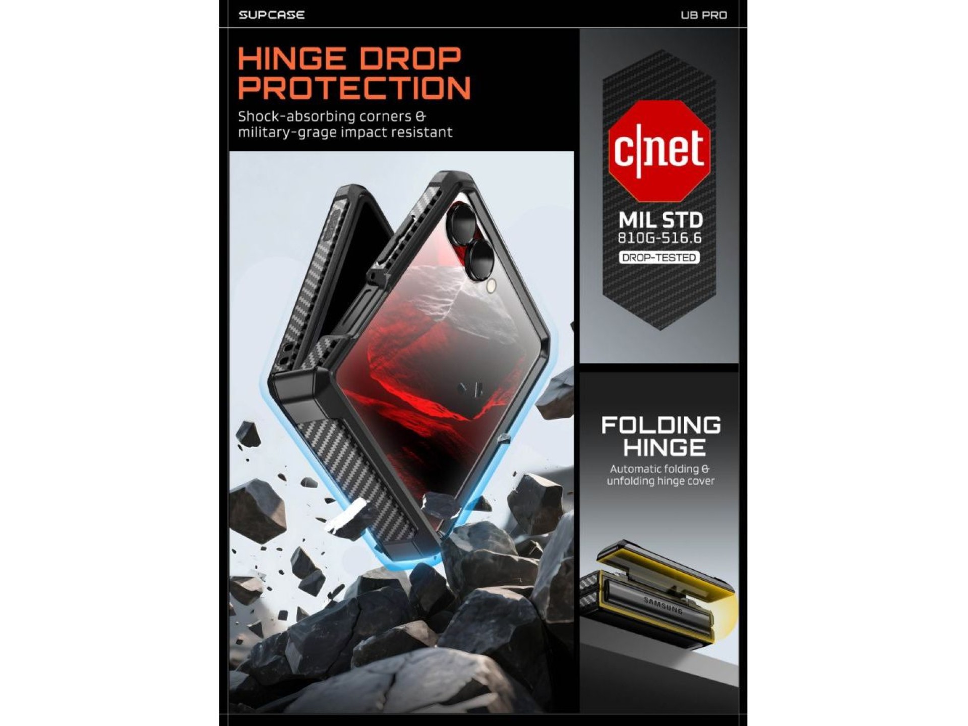 Supcase Unicorn Beetle Pro Case for Samsung Galaxy Z Flip 8 - Black