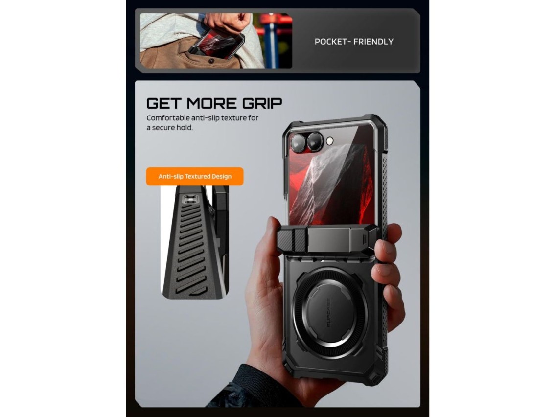 Capa Supcase UB Grip Mag MagSafe para Samsung Galaxy Z Flip 8 - Preta
