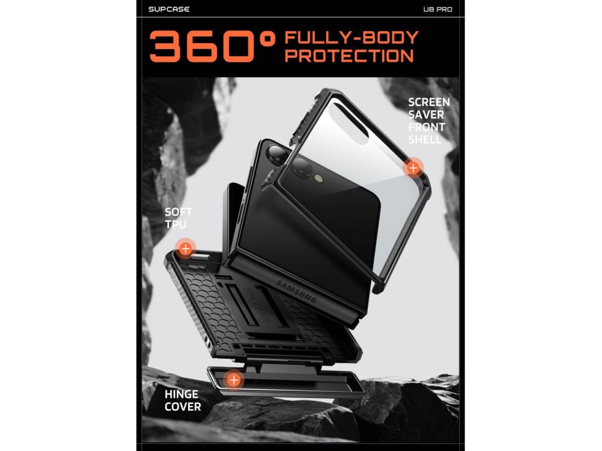Supcase Unicorn Beetle Pro Case for Samsung Galaxy Z Flip 8 - Black