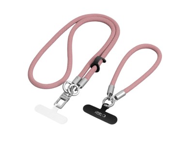 Tech-Protect C10S Crossbody Phone Lanyard (114 cm) + Wrist Strap (31 cm) - Pink Titanium Tech-Protect C10S Crossbody Phone Lanyard (114 cm) + Wrist Strap (31 cm) - Pink Titanium
