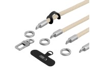 Tech-Protect C10S Crossbody Phone Lanyard (114 cm) + Wrist Strap (31 cm) - Beige Titanium Tech-Protect C10S Crossbody Phone Lanyard (114 cm) + Wrist Strap (31 cm) - Beige Titanium