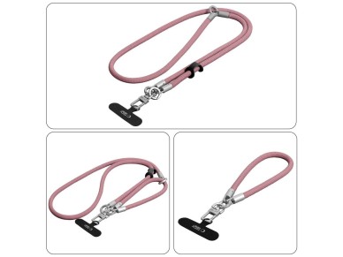 Tech-Protect C10S Crossbody Phone Lanyard (114 cm) + Wrist Strap (31 cm) - Pink Titanium Tech-Protect C10S Crossbody Phone Lanyard (114 cm) + Wrist Strap (31 cm) - Pink Titanium