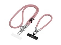 Cordón cruzado para teléfono Tech-Protect C10S (114 cm) + Correa de muñeca (31 cm) - Titanio rosa Cordón cruzado para teléfono Tech-Protect C10S (114 cm) + Correa de muñeca (31 cm) - Titanio rosa