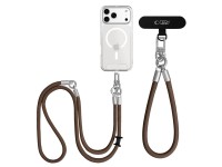 Cordón cruzado para teléfono Tech-Protect C10S (114 cm) + correa para la muñeca (31 cm) - marrón tit Cordón cruzado para teléfono Tech-Protect C10S (114 cm) + correa para la muñeca (31 cm) - marrón tit