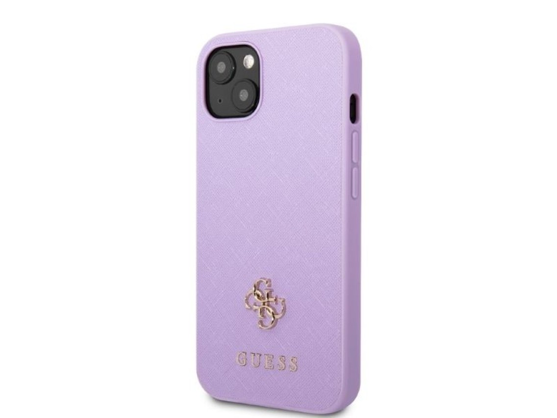 Funda r�gida Guess GUHCP13SPS4MU para iPhone 13 mini de 5,4" en color morado/morado, con carcasa Saf