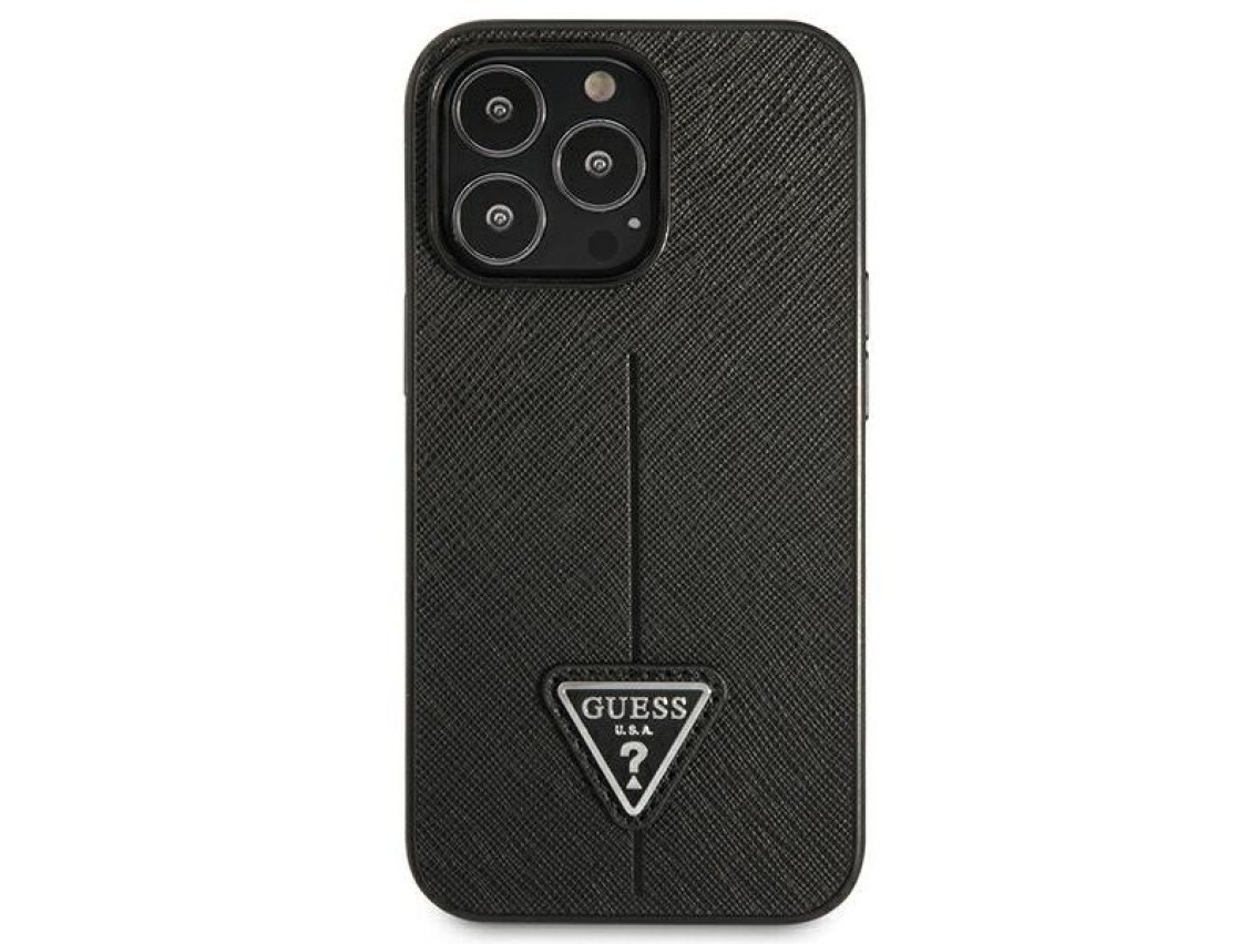 Guess GUHCP14LPSATLK iPhone 14 Pro 6.1" black/black hardcase SaffianoTriangle Logo