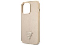 Guess GUHCP14LPSATLE iPhone 14 Pro 6,1 "bege / capa rígida bege Saffiano com logotipo triangular Guess GUHCP14LPSATLE iPhone 14 Pro 6,1 "bege / capa rígida bege Saffiano com logotipo triangular
