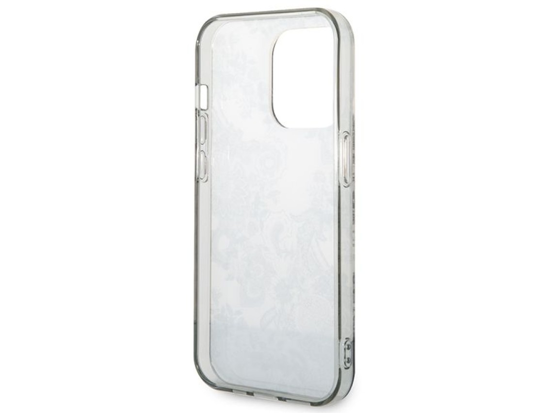 Funda rígida Guess GUHCP14LHGPLHG para iPhone 14 Pro de 6,1" en color gris/gris, colección Porcelain